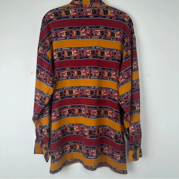 Guess by Georges Marciano Vintage Button Down Shirt Size 3/XL Striped Floral 90s - Picture 2 of 6